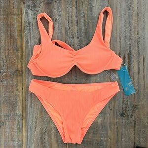 BECCA Orange Bikini Set with Underwire
